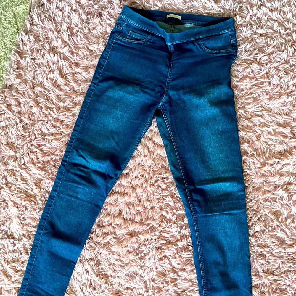 Distressed High Waist Denim Jeans, Size 11, Womens